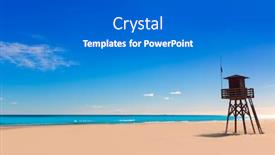  Presentation with beach - Presentation design with canet-de-berenguer-beach background and a gray colored foreground