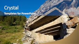  Presentation with spain music - Slide set with canfranc valley pyrenees in spain background and a teal colored foreground