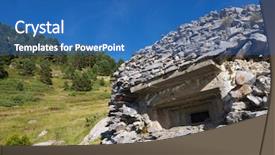  Presentation with spain - Presentation design featuring canfranc valley pyrenees in spain background and a ocean colored foreground