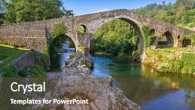  Presentation with roman - Amazing slide set having cangas de onis roman bridge backdrop and a violet colored foreground