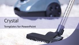  Presentation with clean water healthy concept - PPT theme having canister - cleaning concept - vacuum cleaner background and a light blue colored foreground