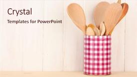  Presentation with utensils - Audience pleasing slide deck consisting of canister - utensils in metal containers isolated backdrop and a lemonade colored foreground