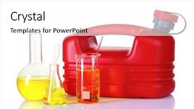  Presentation with fuel oil - Presentation theme enhanced with canister and fuel in test background and a  colored foreground