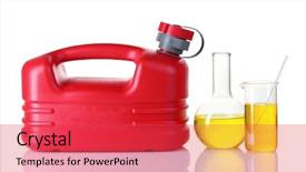  Presentation with fuel oil - Slide deck with canister and fuel in test background and a red colored foreground