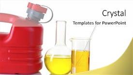  Presentation with fuel - Audience pleasing theme consisting of canister and fuel in test backdrop and a white colored foreground