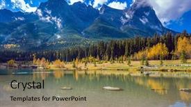  Presentation with shining - Amazing theme having canmore the famous three sisters backdrop and a coral colored foreground