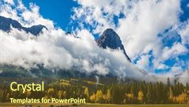  Presentation with canada - Audience pleasing PPT theme consisting of canmore the famous three sisters backdrop and a  colored foreground