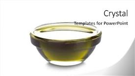  Presentation with hemp oil - Presentation theme having cannabis - bowl with hemp oil background and a white colored foreground