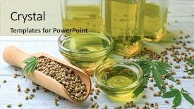  Presentation with hemp - Audience pleasing presentation theme consisting of cannabis - composition with hemp oil backdrop and a yellow colored foreground