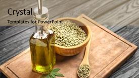  Presentation with hemp - Colorful PPT layouts enhanced with cannabis - composition with hemp oil backdrop and a coral colored foreground