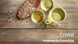  Presentation with cannabis - PPT layouts consisting of cannabis - composition with hemp oil background and a coral colored foreground