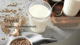  Presentation with hemp - Presentation design consisting of cannabis - glass with hemp milk background and a coral colored foreground