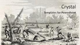  Presentation with paris - Slide set consisting of cannabis - hemp retting on rhine bank background and a light gray colored foreground