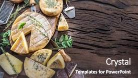  Presentation with cannabis - Beautiful theme featuring cannabis - homemade cheeses on the wooden backdrop and a dark gray colored foreground