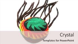  Presentation with rasta - Slide deck having cannabis - rastafarian hat isolated on white background and a lemonade colored foreground