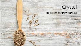  Presentation with hemp - Slides featuring cannabis - spoon with hemp seeds background and a light gray colored foreground