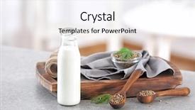  Presentation with cannabis - Presentation theme consisting of cannabis plant - beautiful composition with hemp milk background and a sky blue colored foreground