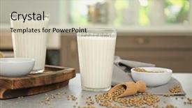  Presentation with cannabis - Presentation design with cannabis plant - beautiful composition with hemp milk background and a soft green colored foreground