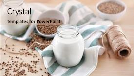  Presentation with hemp - Presentation theme featuring cannabis plant - beautiful composition with hemp milk background and a lemonade colored foreground