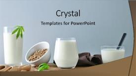  Presentation with hemp - Colorful PPT layouts enhanced with cannabis plant - beautiful composition with hemp milk backdrop and a light blue colored foreground