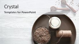  Presentation with hemp - Cool new slides with cannabis plant - beautiful composition with hemp milk backdrop and a white colored foreground