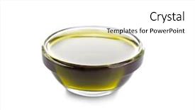  Presentation with hemp oil - Beautiful presentation theme featuring cannabis plant - bowl with hemp oil backdrop and a white colored foreground