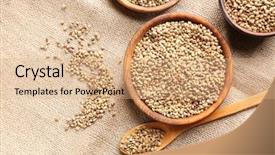  Presentation with hemp - Cool new slides with cannabis plant - bowls and spoon with hemp backdrop and a coral colored foreground