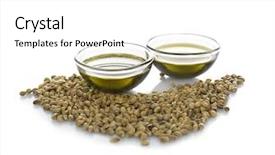  Presentation with cannabis - Slides consisting of cannabis plant - bowls with hemp oil background and a white colored foreground