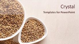  Presentation with hemp - Theme featuring cannabis plant - bowls with hemp seeds background and a sky blue colored foreground