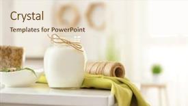  Presentation with hemp - Colorful presentation theme enhanced with cannabis plant - jar with hemp milk backdrop and a lemonade colored foreground