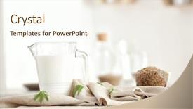  Presentation with hemp - Colorful PPT theme enhanced with cannabis plant - jug with hemp milk backdrop and a cream colored foreground