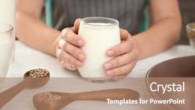  Presentation with hemp - Slide deck enhanced with cannabis plant - woman holding glass with hemp background and a coral colored foreground
