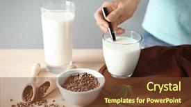  Presentation with hemp - Slide deck featuring cannabis plant - woman with glass of hemp background and a tawny brown colored foreground