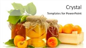  Presentation with fruit jam - Theme having canned apricots and jam background and a white colored foreground