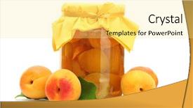  Presentation with sweet - Theme with canned-apricots-in-a-jar background and a yellow colored foreground