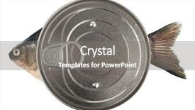  Presentation with canned fish - Amazing presentation theme having canned fish backdrop and a gray colored foreground