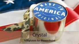 Presentation with canned food - Slides enhanced with canned food on american flag background and a coral colored foreground