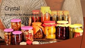 Presentation with canning - Audience pleasing presentation design consisting of canning - different conservations on shelves backdrop and a coral colored foreground