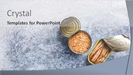  Presentation with canned fish - Presentation enhanced with canned-seafood-sardine-fish-mackerel background and a white colored foreground