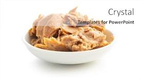  Presentation with canned fish - PPT theme enhanced with canned-tuna-fish-in-bowl background and a white colored foreground