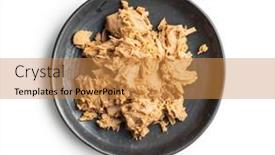  Presentation with canned fish - Slides having canned-tuna-fish-on-plate background and a gold colored foreground