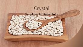  Presentation with papyrus - Slide set consisting of cannellini bean dried food ingredient in an olive wood bowl over papyrus background background and a coral colored foreground