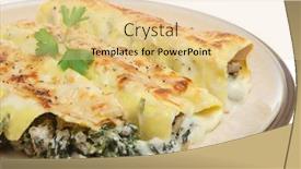  Presentation with pine - PPT theme with cannelloni pasta filled with spinach pork ricotta and pine nuts background and a lemonade colored foreground