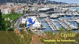  Presentation with old film - Colorful PPT theme enhanced with cannes-france-may-14-aerial backdrop and a tawny brown colored foreground