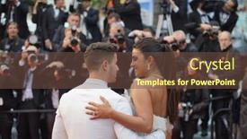  Presentation with gala - Beautiful slide set featuring cannes-france-may-18-2019 backdrop and a tawny brown colored foreground