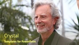  Presentation with film director - Colorful slide set enhanced with cannes-france-may-25-director backdrop and a tawny brown colored foreground