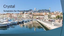  Presentation with quarter - Colorful slide deck enhanced with cannes le suquet old quarter backdrop and a light blue colored foreground