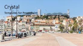  Presentation with quarter - Theme consisting of cannes le suquet old quarter background and a light blue colored foreground