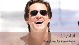  Presentation with actor - PPT theme consisting of cannes-may-18-actor-jim background and a coral colored foreground