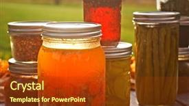  Presentation with canning - Audience pleasing presentation consisting of canning - autumn canned goods backdrop and a tawny brown colored foreground
